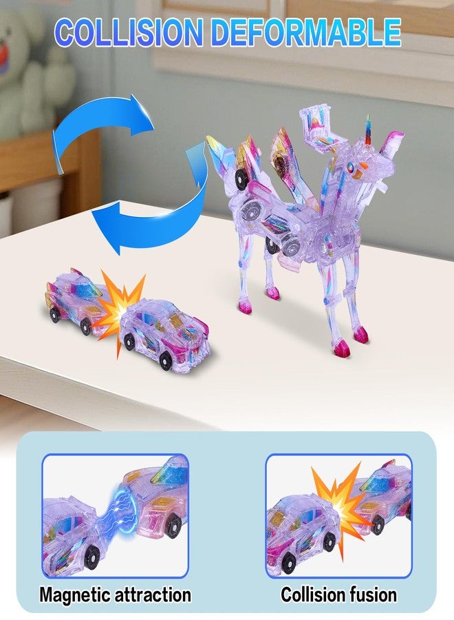 SOYUOI 2-in-1 Transforming Unicorn Car Toy - Magnetic Collision Robot Cars for Kids | Exciting Transformation Playset for Boys & Girls | Perfect Birthday - Image 2